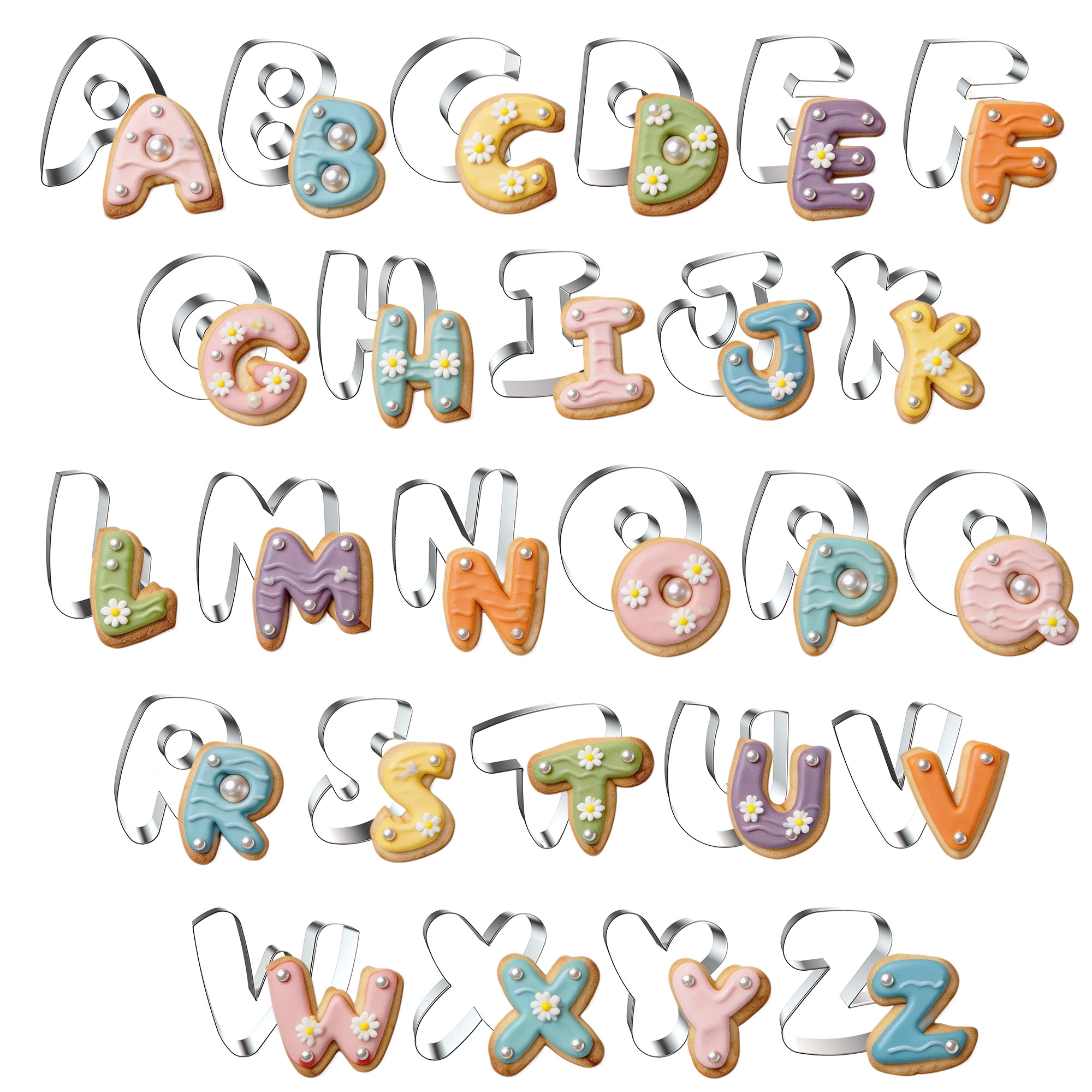 Cookie Cutter Set - Letter Cookie Cutters Shapes 2/3 Inch