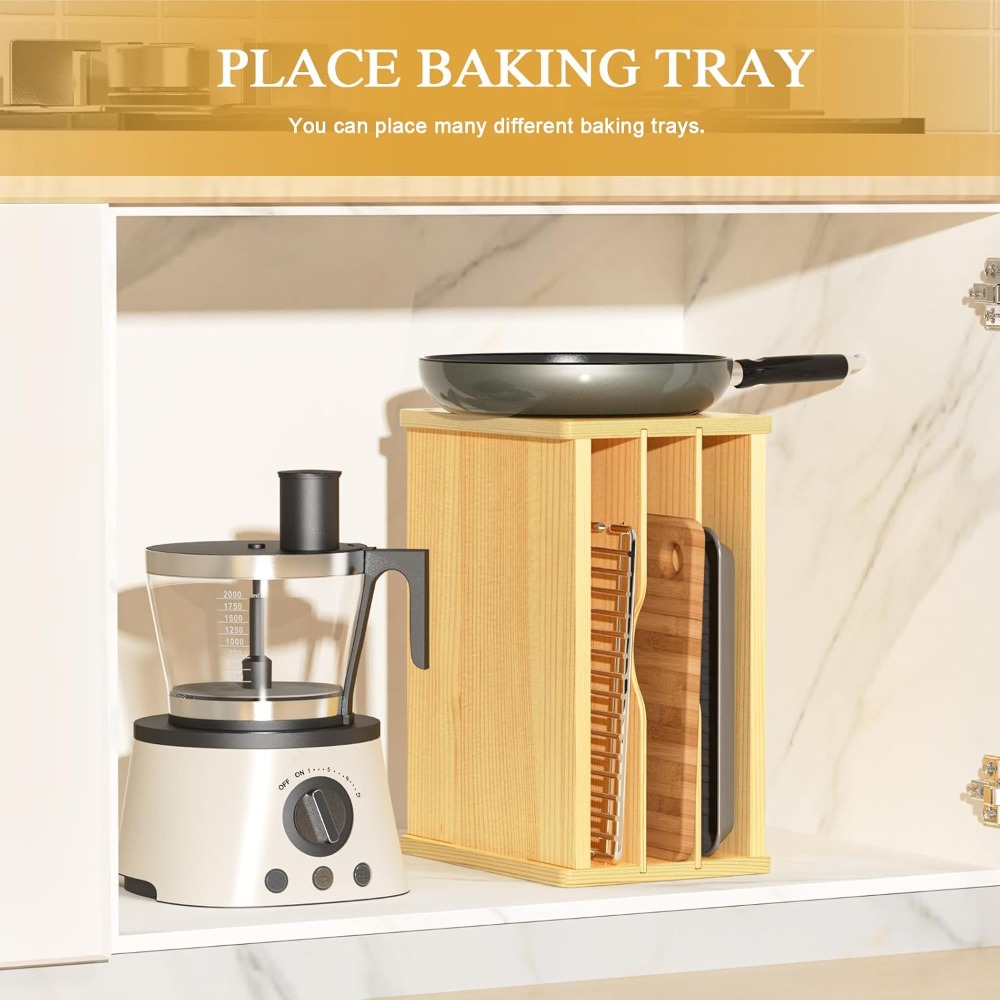 Wooden Cabinet Tray Dividers,  – Kitchen Baking Sheet Organizer Bewertung und Preis
