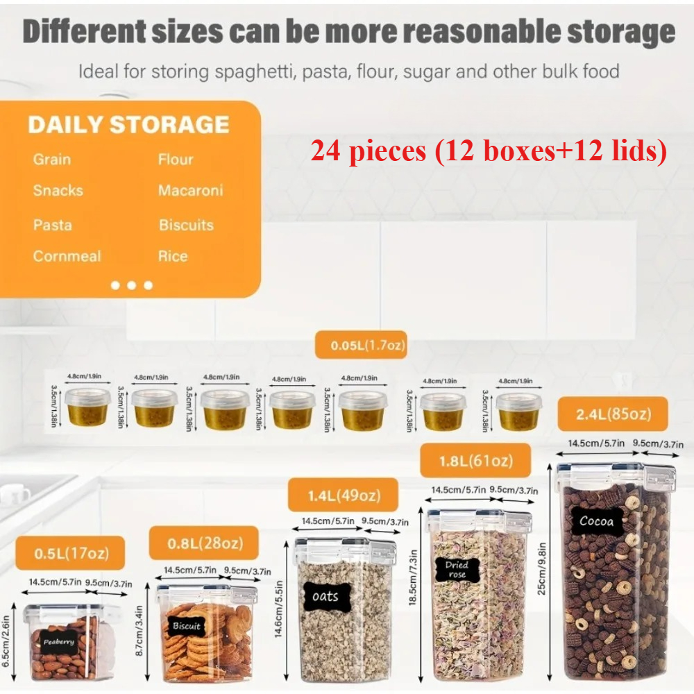 24Pcs Food Storage Containers  – Kitchen Zo Bewertung und Preis