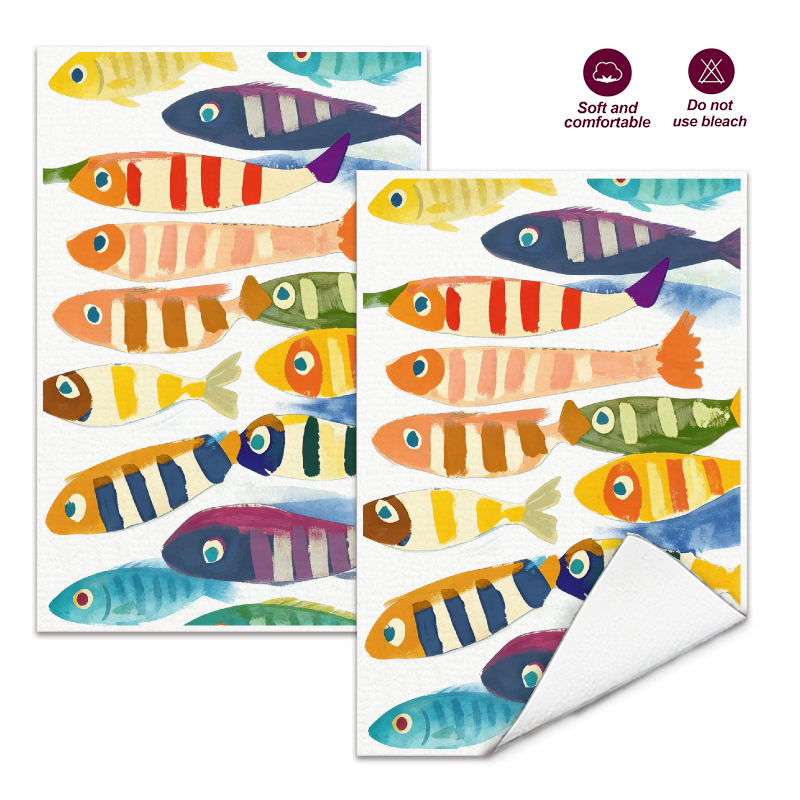 2Pcs, Watercolor Striped Fish  – Kitchen And Baking Life Bewertung und Preis