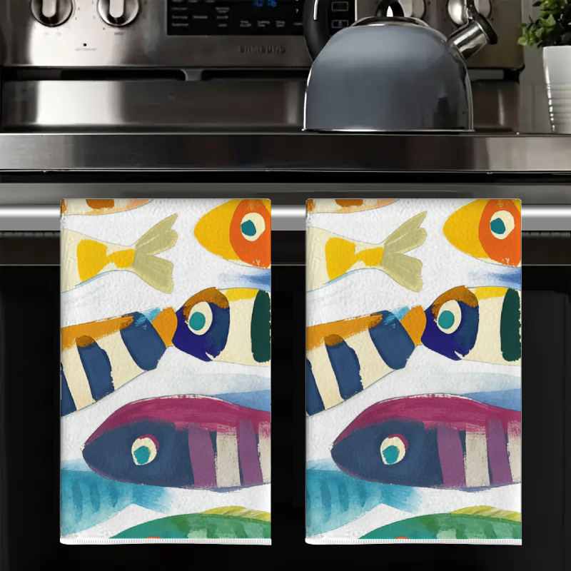 2Pcs, Watercolor Striped Fish  – Kitchen And Baking Life Bewertung und Preis