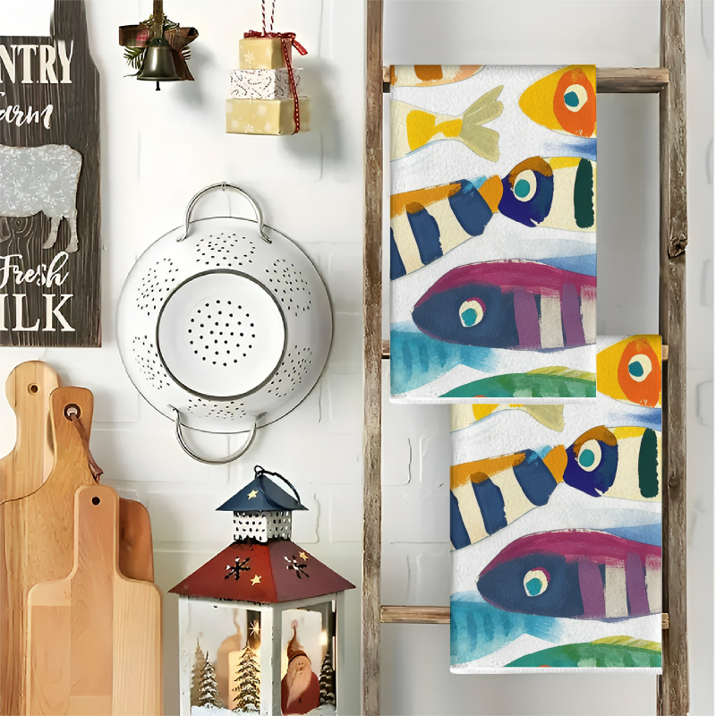 2Pcs, Watercolor Striped Fish  – Kitchen And Baking Life Bewertung und Preis