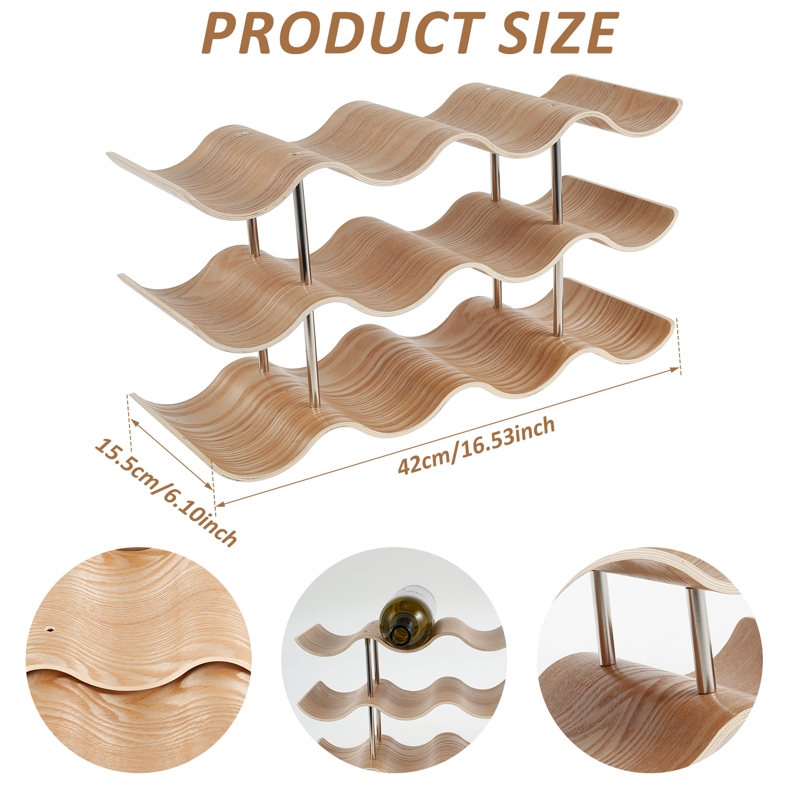 2/3-Tier Wooden Wine Rack Wavy – Kitchen Zo Bewertung und Preis
