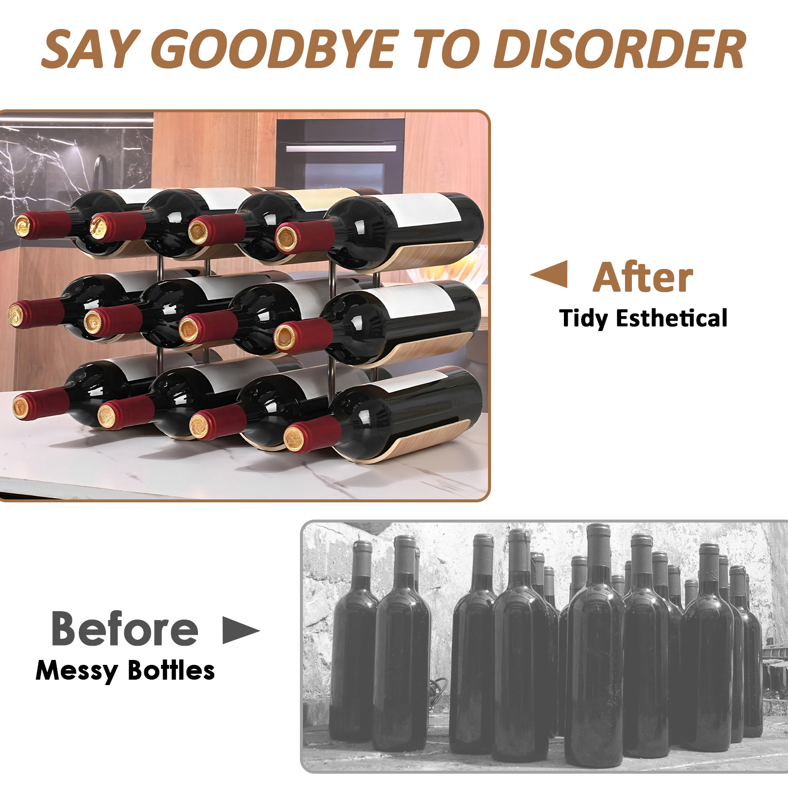 2/3-Tier Wooden Wine Rack Wavy – Kitchen Zo Bewertung und Preis