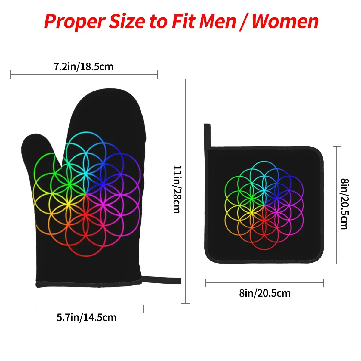 The Flower Of Life Oven Mitts  – Kitchen And Baking Life Bewertung und Preis