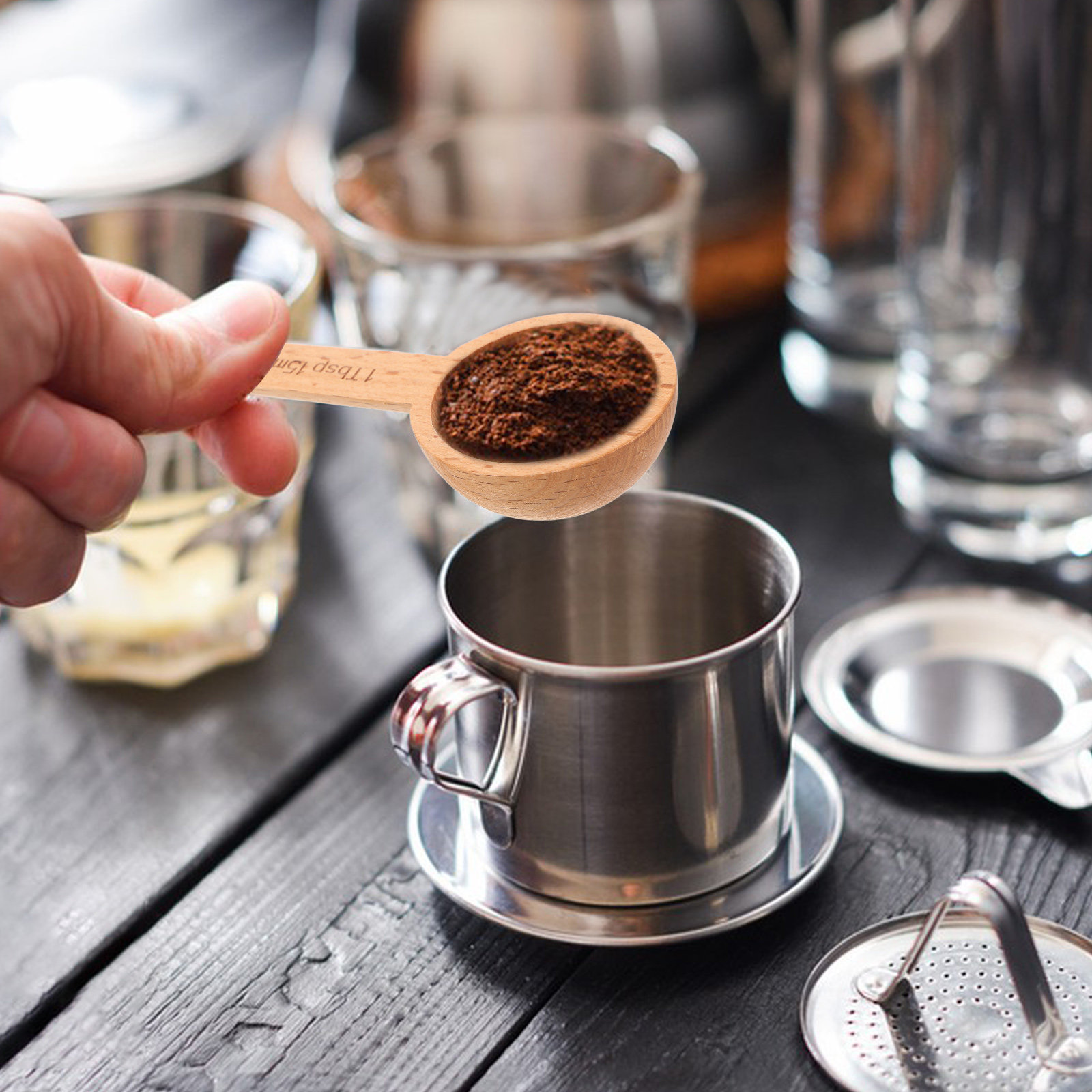 4Pcs Coffee Scoops Wooden Meas – Kitchen Baking Soda Bewertung und Preis