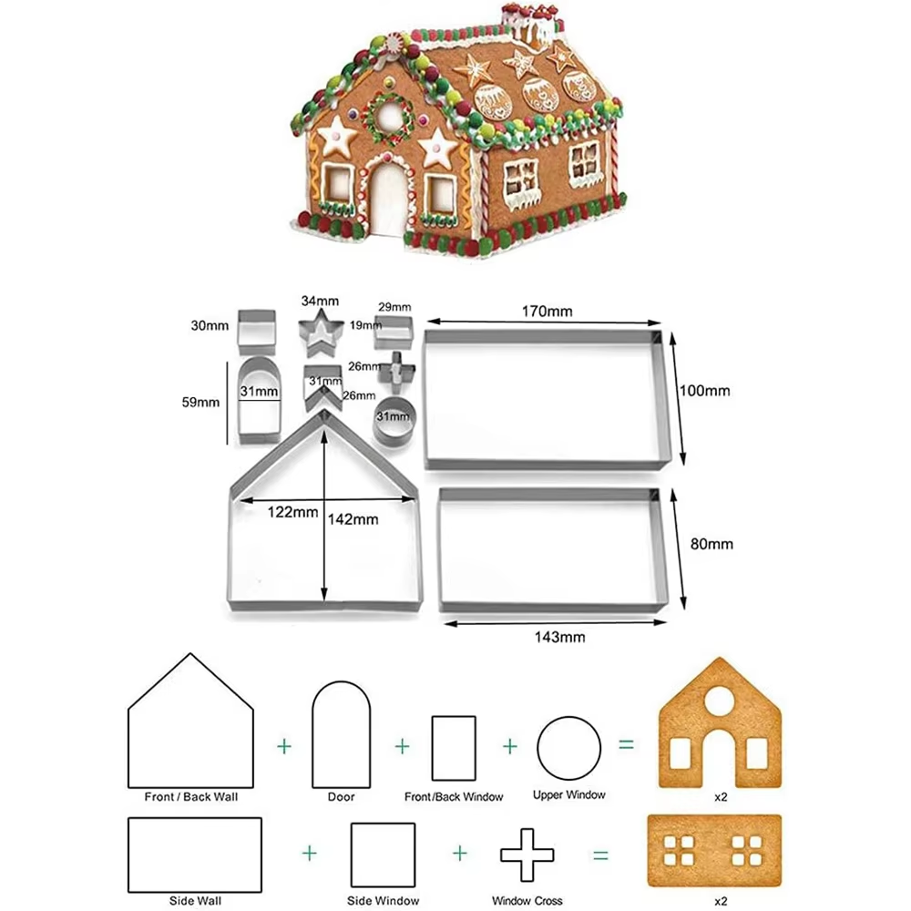 10Pcs Gingerbread House Cookie – Cookie Cutter Set Bewertung und Preis