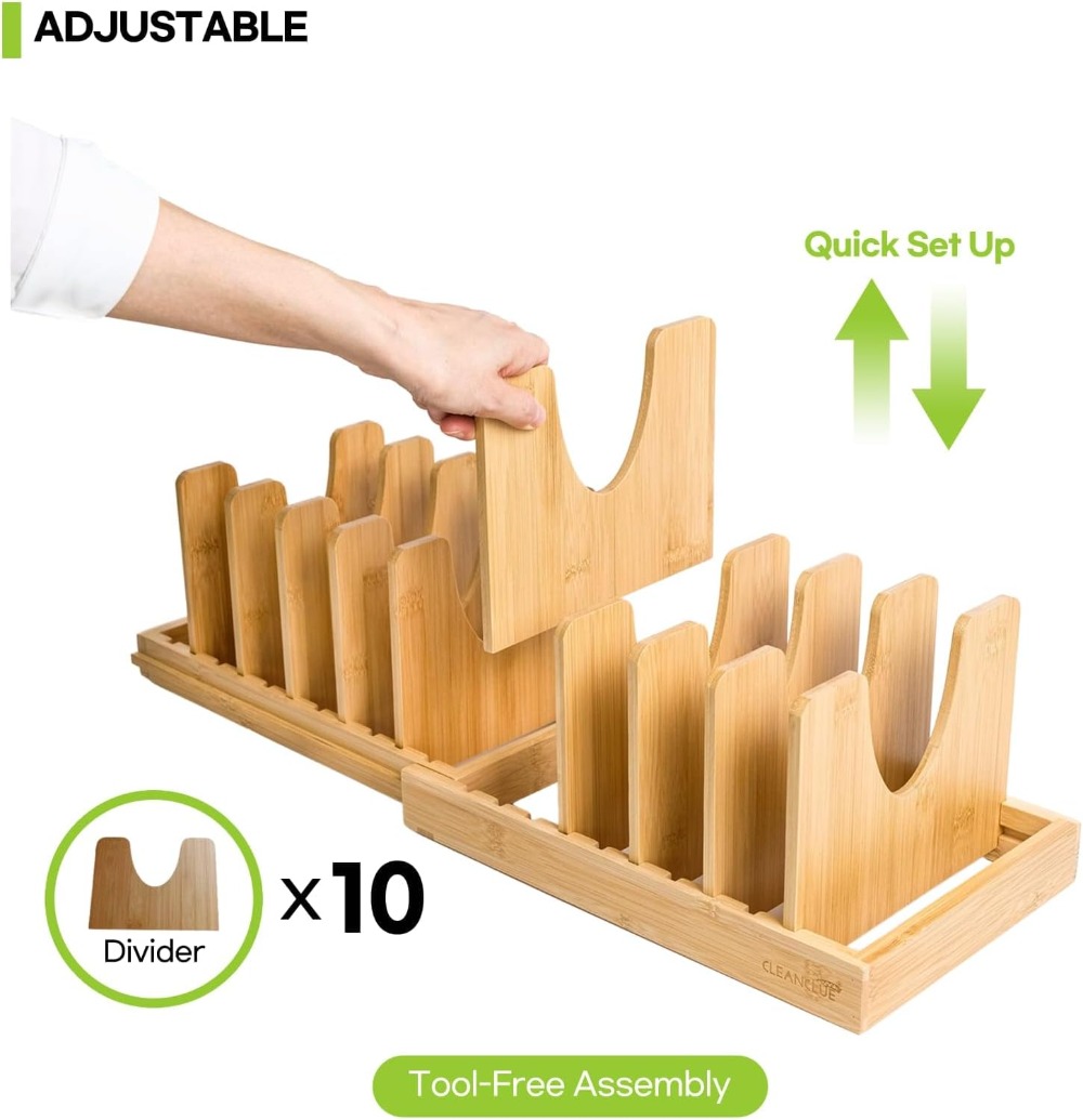Expandable Bamboo Pots and Pan – Kitchen Baking Sheet Organizer Bewertung und Preis