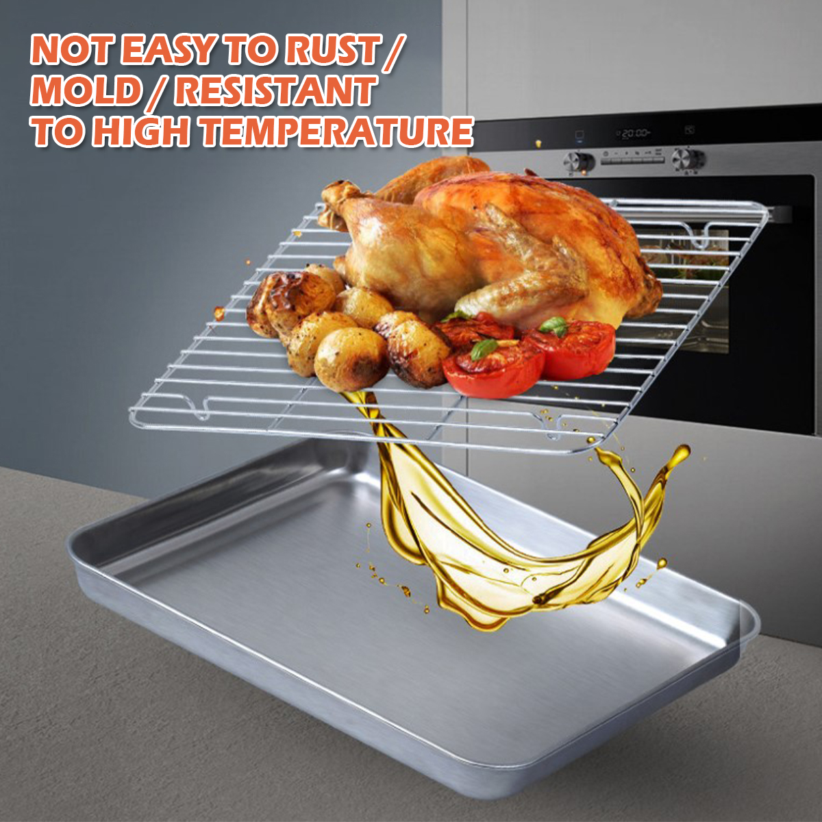 Stainless Steel Baking Tray wi – Cooling Rack Wire Bewertung und Preis
