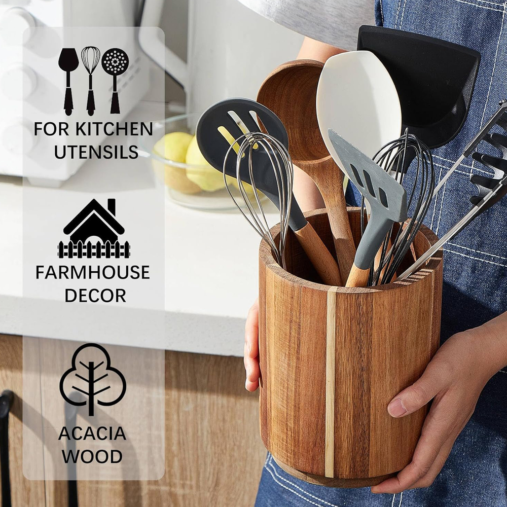 Acacia Wood Utensil Holder for – Kitchen Utensils Bewertung und Preis