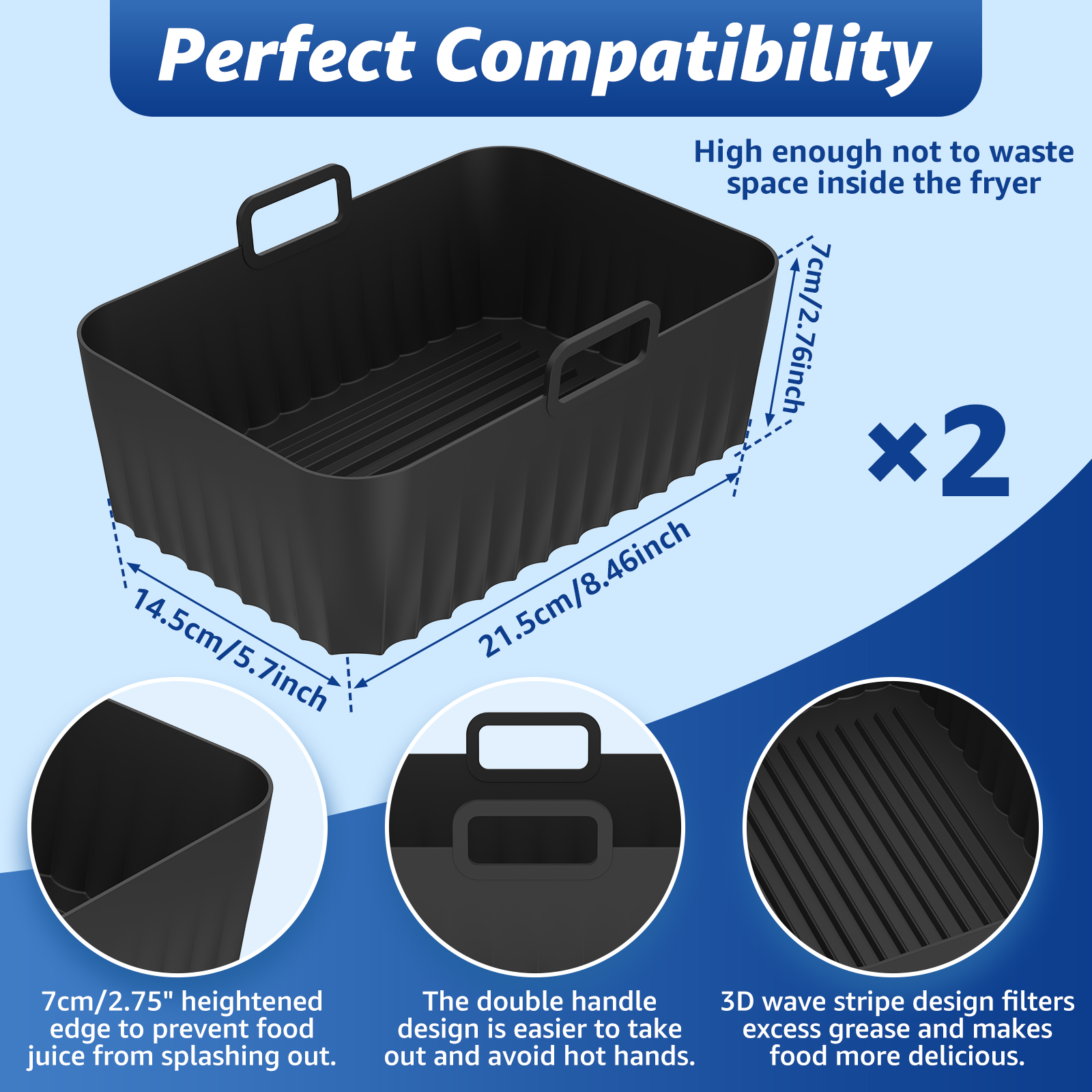 2Pcs Air Fryer Silicone Pot Ai – Kitchen Baking Pans Bewertung und Preis