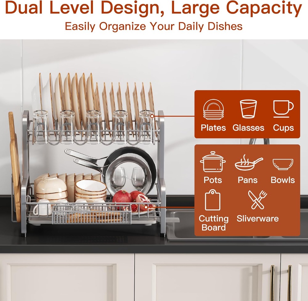 2 Tier Dish Drying Rack for Ki – Kitchen Utensils Bewertung und Preis