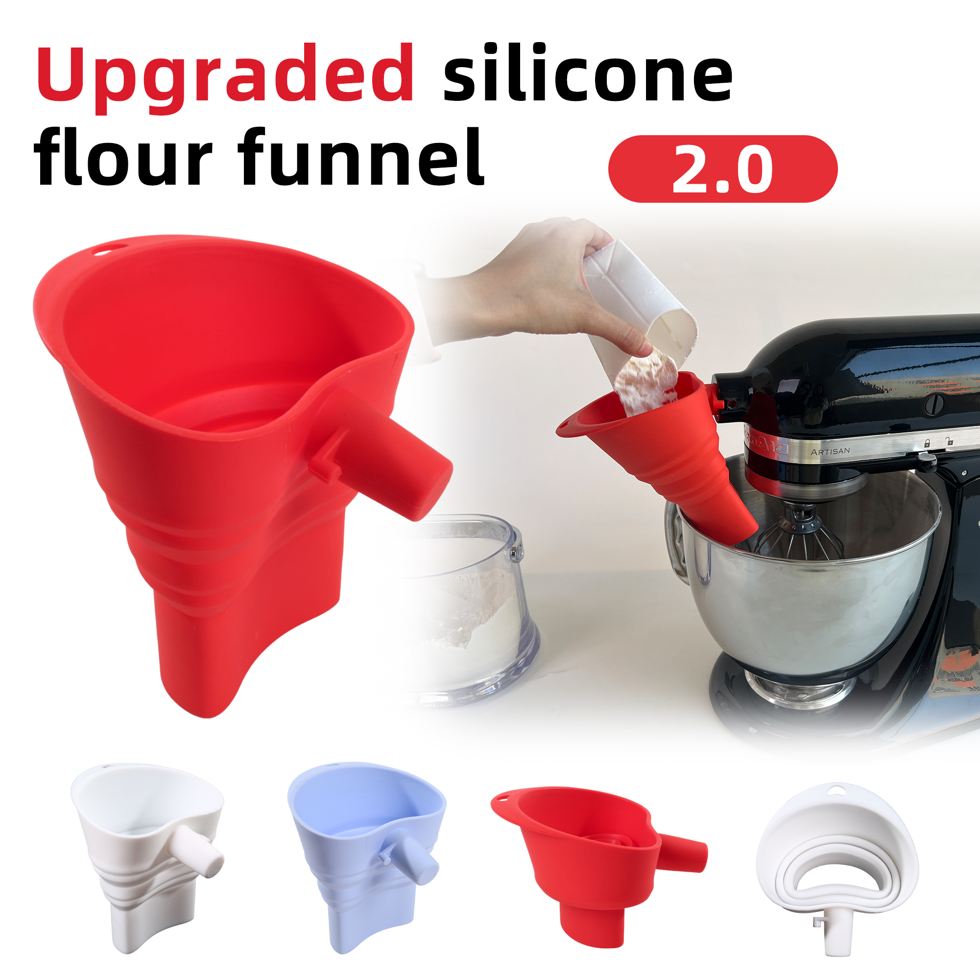 1/3pcs mix Silicone Flour Funn – Kitchen Baking Mixer Bewertung und Preis