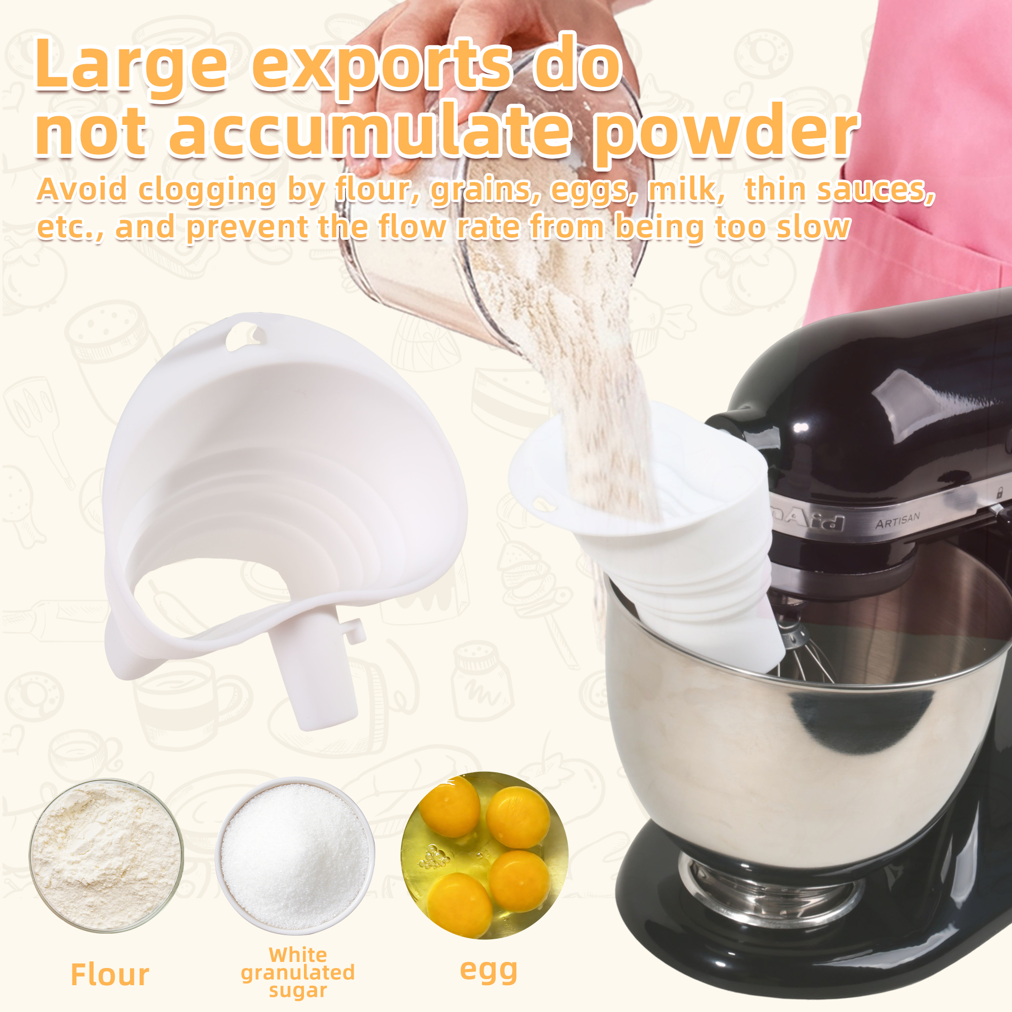 1/3pcs mix Silicone Flour Funn – Kitchen Baking Mixer Bewertung und Preis